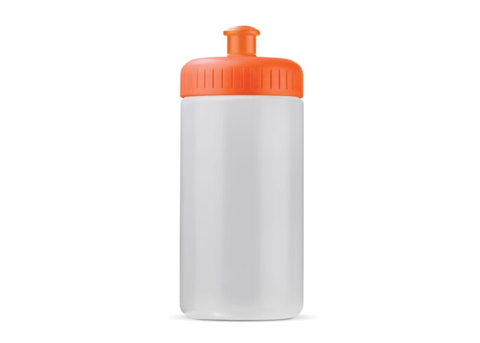 Bidon de sport personnalisable bioplastique 500ml Transparent Orange